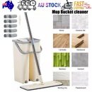 Mop Bucket Wet Dry Rinse Wash 360 Rotating Squeeze Flat Floor Cleaner with Pads