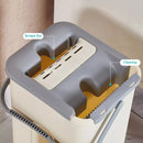 Mop Bucket Wet Dry Rinse Wash 360 Rotating Squeeze Flat Floor Cleaner with Pads