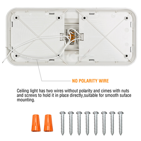 2pcs 12V RV Interior LED Ceiling Light Boat Camper Caravan Trailer Double Dome Light