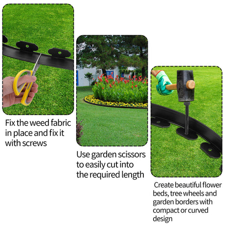 10M Fence Landscape Garden Lawn Edging Border Flexible Plant Grass Barrier