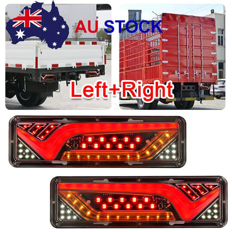 2X Sequential Indicator LED Tail Lights Trailer Ute Caravan Truck Stop Lamp 12V
