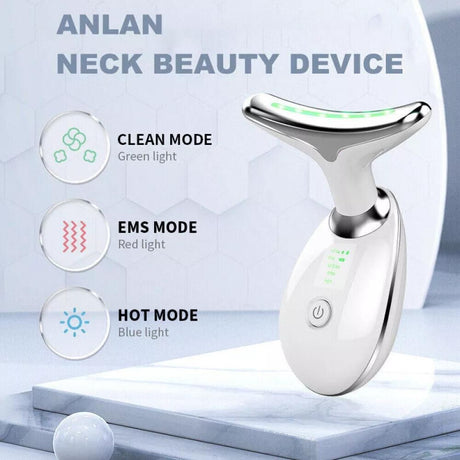 Rejuvenation Massager Neck Anti Wrinkle Face Beauty Device Skin Lifting Tighten White