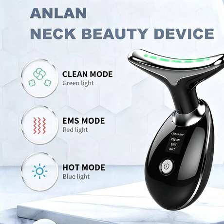 Rejuvenation Massager Neck Anti Wrinkle Face Beauty Device Skin Lifting Tighten Black