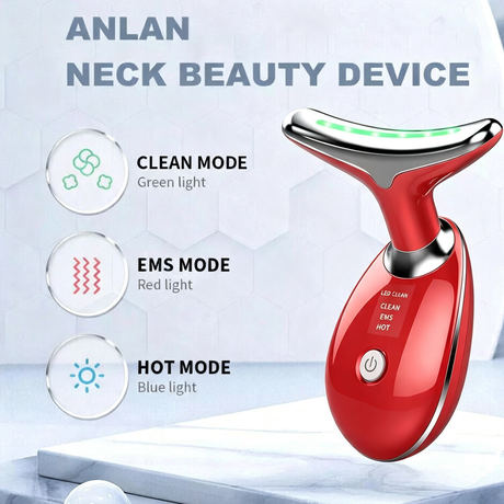 Rejuvenation Massager Neck Anti Wrinkle Face Beauty Device Skin Lifting Tighten Red