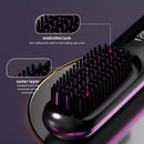 Black Hair Straightener Brush Travel Mini Rechargeable Hair Styler Fast Heating