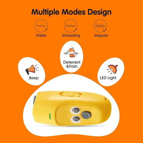 Ultrasonic 3 in 1 Dog Barking Deterrent Devices, 3 Frequency Dog Training Yellow