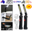 Portable COB LED Work Light Car Garage Mechanic USB Rechargeable Torch Lamp AU