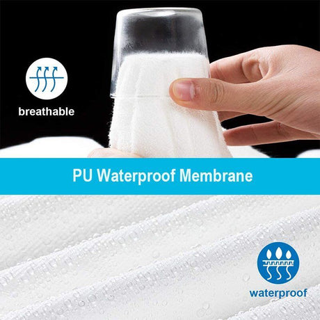 100% Terry Cotton Fitted Mattress Protector Waterproof Queen