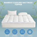 1500GSM Bamboo Mattress Topper Extra Thick 10CM Bed Topper King Single: 107 x 203 + 40 cm