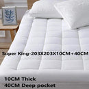 1500GSM Bamboo Mattress Topper Extra Thick 10CM Bed Topper super King: 203 x 203 + 40 cm