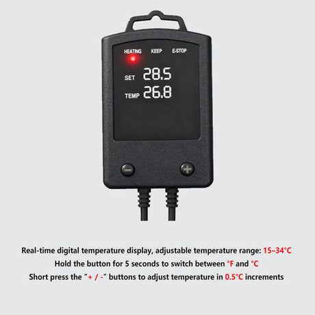 500W Submersible Aquarium Thermostat LCD Digital Display Aqua Fish Tank Water Heater