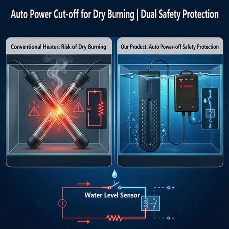 500W Submersible Aquarium Thermostat LCD Digital Display Aqua Fish Tank Water Heater