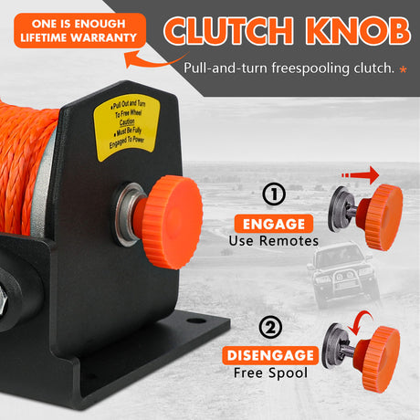 2500LBS Electric Winch Wireless Remote Synthetic Rope Wireless Remote ATV UTV BOAT