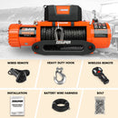 ZESUPER 14500lbs Electric Winch 12V Synthetic Rope Wireless Remote 4X4 4WD Car