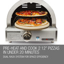 EuroGrille Portable Pizza Oven BBQ Camping LPG Gas Benchtop Stainless Steel