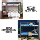KINGSTON SLUMBER Single Bunk Bed Frame, Solid Pine 2-in-1 Modular Design, Converts to 2 Single Beds, For Kids, Grey