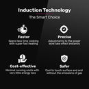 EUROCHEF 60cm 4 Zone Induction Cooktop, 7200W Electric, FlexZone Function, Touch Controls