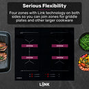 EuroChef 60cm 4 Zone Induction Cooktop, 7200W Electric, Dual Link Bridged Zone Hobs, Touch Controls