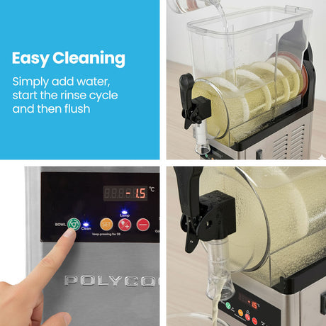 POLYCOOL 12L Single Tank Commercial Slush Machine, Digital Control Panel, SAA Approved, Juice and Frozen Slushy Maker