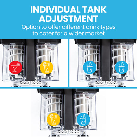 POLYCOOL 6L Double Tank Slushie Machine, Independent Digital Control Slushy Maker