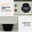 THERMOMATE Commercial Electric Griddle TH-G04, 2400W 55x35cm Half Ribbed Surface