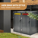 PLANTCRAFT Double Steel Wheelie Garbage Bin Storage Shed, Enclosure with 2 Opening Doors