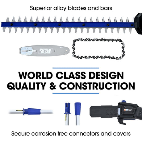 POWERBLADE 20V Cordless Pole Saw & Hedge Trimmer Combo, 8