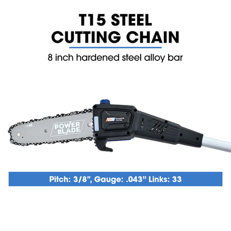 POWERBLADE 20V Cordless Pole Saw & Hedge Trimmer Combo, 8