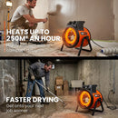 UNIMAC 2kW Industrial Electric Space Fan Heater, Tilt Angle, Fast Heating, 2 Heat Settings, Portable for Workshop and Garage Use