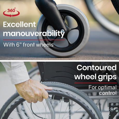EQUIPMED Folding Aluminium Wheelchair, 20