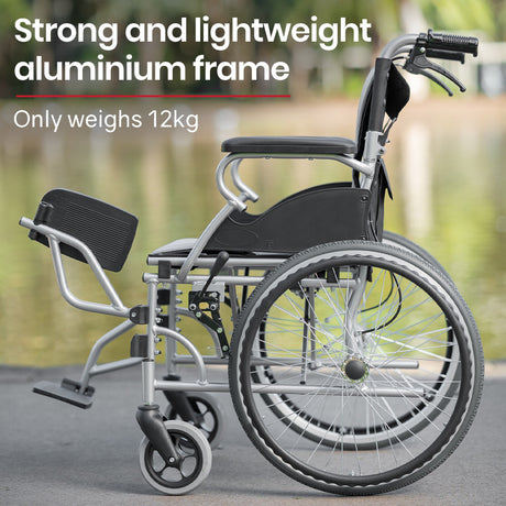 EQUIPMED Folding Aluminium Wheelchair, 20