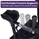 EQUIPMED Upright Rollator Walker with Forearm Support Rests, Mobilty Aid with Seat, Blue