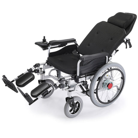 EQUIPMED Power Electric Wheelchair, Wide Bariatric Chair, Comfortable for S-XL, Long Range, Recline Adjustment, Lithium Battery, 22'' Wheels, Headrest, Folding