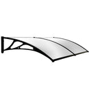 SHADE SHIELD 2x1m Aluminium Exterior Awning, Black DIY External UV Rain Protection Clear Polycarbonate Canopy Cover