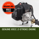 BAUMR-AG 65cc 7in1 Long Reach Garden Multi-tool, Pole Saw, Hedge & Line Trimmer, Brush Cutter, 12" Tree Trimming Pruning Chainsaw Bar, 2 Extension Shafts