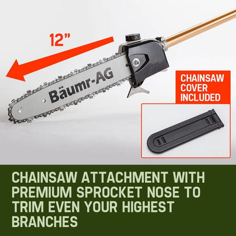 BAUMR-AG 65cc 7in1 Long Reach Garden Multi-tool, Pole Saw, Hedge & Line Trimmer, Brush Cutter, 12