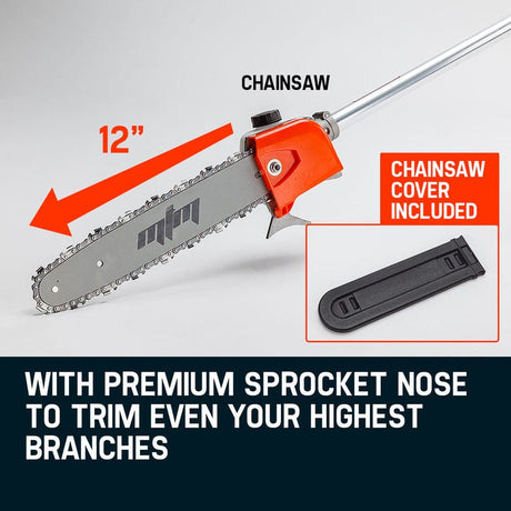 MTM Pole Chainsaw Brush Cutter Whipper Snipper Hedge Trimmer Saw Multi Tool 62CC