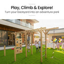 ROVO KIDS Ultimate Outdoor Monkey Bars Playset Frame, with Climbing Wall, Disc Swing, Rope Ladder