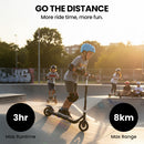 ALPHA Edge Electric Scooter Kids/Teens, 16km/h Max, Adjustable Height, UL Certified, AU Compliant, Dual Brakes, Bluetooth Music, LED, Black