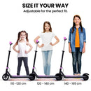 ALPHA Edge Electric Scooter Kids/Teens, 16km/h Max, Adjustable Height, UL Certified, AU Compliant, Dual Brakes, Bluetooth Music, LED, Pink