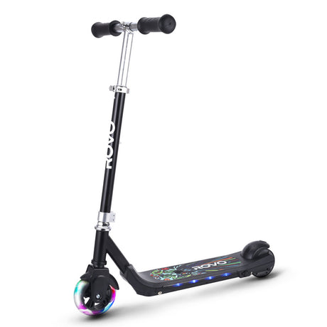 ROVO KIDS WhizKid Electric Scooter, Ages 5-11, Adjustable Height, Lithium Battery, Brushless Motor, Black