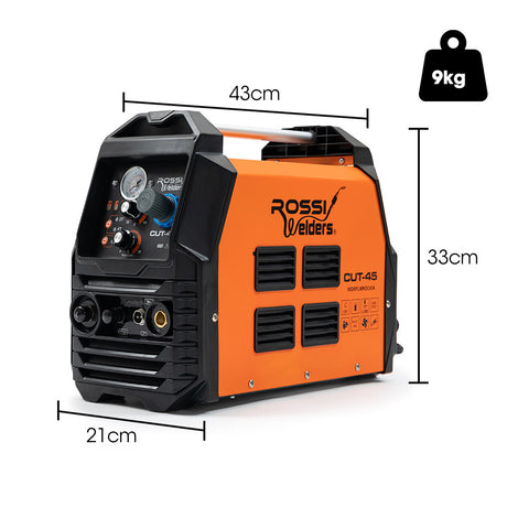 ROSSI 45A Plasma Cutter, Non-Touch Pilot ARC for Easy Cuts of Painted or Rusty Metals, DC Inverter Cutting Machine