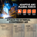 ROSSI 45A Plasma Cutter, Non-Touch Pilot ARC for Easy Cuts of Painted or Rusty Metals, DC Inverter Cutting Machine