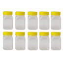10x 500g Plastic Honey Jars + Lids - Square Clear Food Grade Packaging Containers