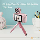 Kids HD Digital Camera Pink - Children's Selfie Photo Video 2.4 Inch Screen