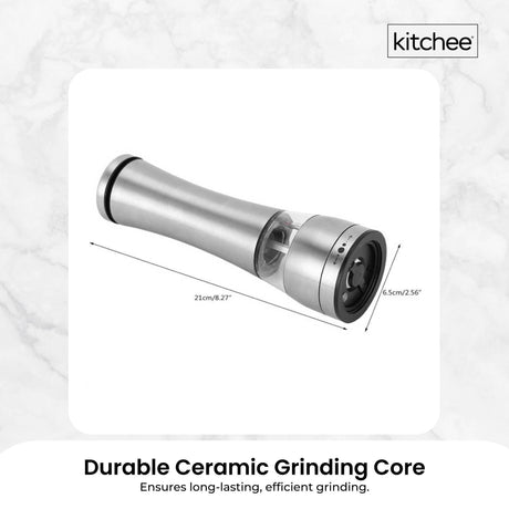 Kitchee Stainless Steel Salt Pepper Spice Grinder Mill - Adjustable Coarseness