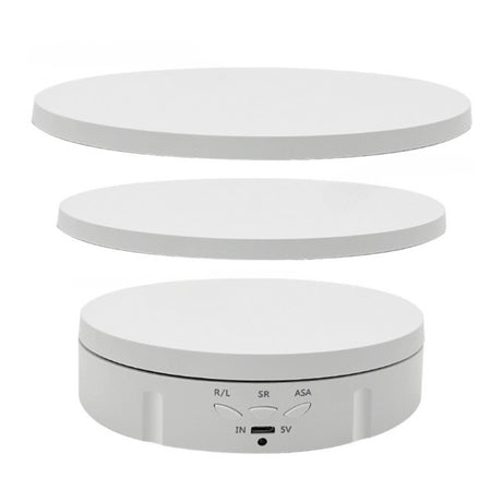Tooleroo Electric 360 Rotating Product Display Stand White for Merchandise Video