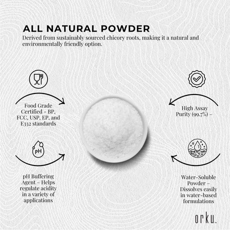 Orku 20Kg Potassium Citrate Food Grade - Granular BP USP FCC E332 Additive
