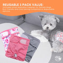 Rooster Farms Female Dog Diapers Small 3Pk - Washable Reusable Nappies Hook/Loop
