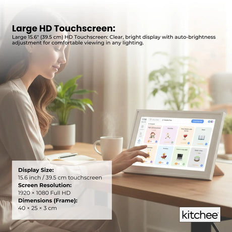 Kitchee Digital Calendar Smart Family Planner - 39.5cm Touchscreen Display White